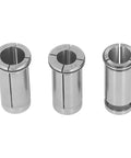 Top Tier Horett C25 Collet Chuck Holder Set With Three Sizes For 16mm 18mm And 20mm Tools High Carbon Steel Build, showing three collet sizes.