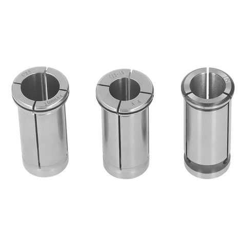 Top Tier Horett C25 Collet Chuck Holder Set With Three Sizes For 16mm 18mm And 20mm Tools High Carbon Steel Build, showing three collet sizes.