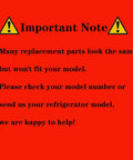 Important note on checking model numbers for Whirlpool Refrigerator Door Bin Replacement W10321304 compatibility.