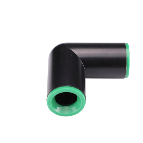 Raindrip 367G00UB compression elbow, 1/2-inch, black plastic with green ends