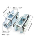 Y Joint Air Cylinder Rod Clevis End With 8mm Female Thread For Foot Mounting, 40mm Length, Fits 20mm Cylinder Bore, M8 Thread, Built Tough, Smooth Sliding, Mechanical Linking Connectors, 5 Pieces, 30mm and 40mm dimensions shown