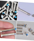 16 Piece Inline Skate Replacement Screws Kit, Stainless Steel Skate Wheel Screws For Inline Bearings displayed in a collage