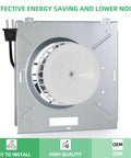 Replacement 769RL B Unit Motor Assembly S0504B000 Power Module Fits 769RL B Unit Bathroom Exhaust Fan, metal frame and blade visible
