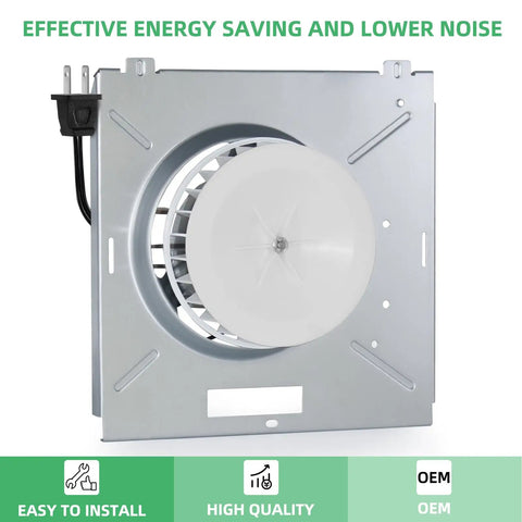 Replacement 769RL B Unit Motor Assembly S0504B000 Power Module Fits 769RL B Unit Bathroom Exhaust Fan, metal frame and blade visible