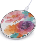 Watercolor Flowers Wireless Charger 10W Fast Charge Pad For Phones Slim Portable On The Go Charging Mat For Travel Home Office Desk Use Lightweight Easy Setup Keeps Your Desk Clean