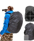 Backpack Rain Cover for 15-25L, Waterproof and Breathable, Black Small Size for Hiking, Camping, and Travel on a backpack.