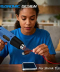 Person using Powerful 900W Heat Gun With Dual Temperature Settings 572 F And 1112 F Overload Protection for electronics repair