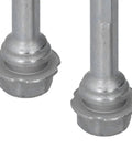 Premium Rear Brake Caliper Slider Pin Kit For T4 Vehicles. metal guide bolts with rubber seals, close-up of two pins
