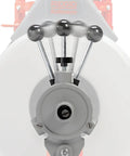 Heavy Workhorse 115 Volt Drain Cleaning Machine With Auto Feed Cable Control and 5 8 Inch Tool Kit close-up of cable control feed.