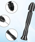 Mini Drill Bit Set 0.5mm To 1.6mm With Pin Vise And Three Claw Keyless Chuck For Easy Bit Change, HSS Twist Drills In Handy Plastic Case, Ideal For Wood Jewelry DIY And Small Metalworking Projects., black pin vise hand drill with keyless chuck and textured grip