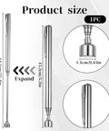 Telescoping Magnetic Pickup Tool Three Point Five Pound Lift Extendable Magnet Grabber With Pocket Clip dimensions shown