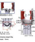 Dimensions diagram of Finger Cylinder Adjustable Telescopic Frame Arm Fixture With Widened Chuck Parallel Gripper