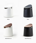 Arc Knock Box for Espresso Pucks Holds 12 to 16 Pucks A Durable ABS Construction with White Base, Walnut Lid, Non-Slip Base