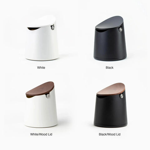 Arc Knock Box for Espresso Pucks Holds 12 to 16 Pucks A Durable ABS Construction with White Base, Walnut Lid, Non-Slip Base