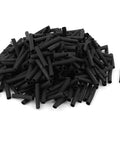 Top Shelf Wire Wrapping Sleeves, Rock Solid Heat Shrink Tubing For Quick Electrical Fixes And Neat Cable Organizing, 4Mm snug black tubes stacked.