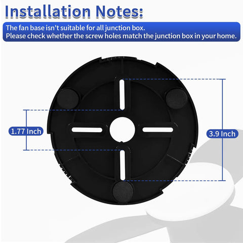 Compact Ceiling Fan With Light 25 Inch Flush Mount Remote Control Dimmable LED black mounting base dimensions