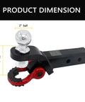 Heavy Duty Trailer Hitch Ball Mount With Tow Shackle And Three Quarter Inch Hitch Pin Clip For Trucks SUVs And Cars with dimensions