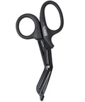 7.5 Inch Trauma Shears For Left Or Right Hand, Premium Stainless Steel Medical Scissors With Non Stick Coated Blades, Fluoride Coated Nurse Scissors, Durable Black Nursing Shears For Easy Cutting, black handles