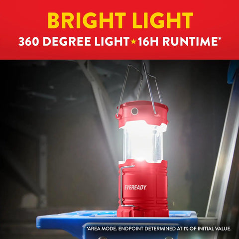 Three Pack LED Camping Lanterns Collapsible Lights For Tents And Outdoors, red lantern hanging with bright 360° light