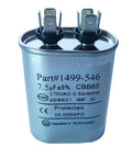 Heavy Duty Drop In Replacement Fan Capacitor For RV Air Conditioner Replacement 7.5 Microfarad 370 VAC 50 60 Hz Oval Metal