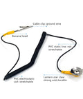 Anti Static Grounding Wire Set 5 Pack With Stainless Steel Clips 2mm Diameter showing wire, clip, and claw details.