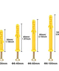 Heavy Duty Concrete Anchor Bolts Kit M6 M8 176 Pcs Self Tapping Screws With Plastic Expansion Plugs Yellow Zinc Plated Carbon Steel No Prep Install Suits Wall Mounts On Concrete And Masonry Surfaces, Φ6-30mm to Φ6-100mm sizes