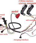 DIY Kids Electric Car Parts Kit With Wires And Gearboxes For Build Your Own Ride On Toy Car with motors and pedal switch