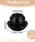 12 Pack Silicone Hydraulic Jack Oil Plugs For Floor Jack Reservoir Fill Hole, Rubber Conical Seals, shown in dimensions