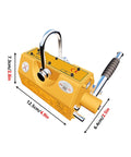Heavy Duty Permanent Lift Magnet Strong Magnetic Lifter With Safe Toggle Release, side view showing dimensions and design.