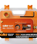 Built Tough Adjustable Router Dado Jig Featuring Slick Dual Inch And Metric Scale Adjustable Gauge and Bushing Template For Clean Cabinet Joints Done Right Every Single Time, compact design with calibrated ruler.