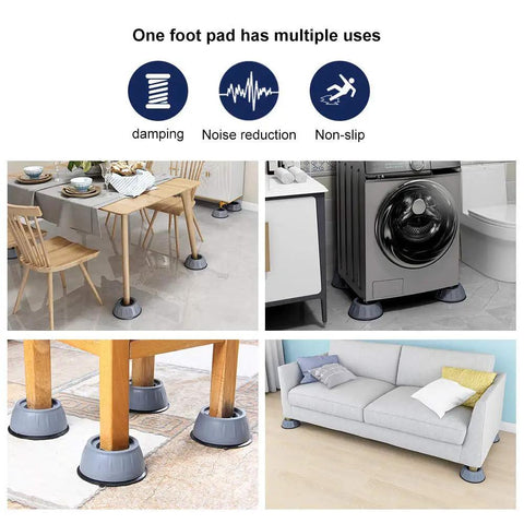 Heavy Duty Washing Machine Vibration Pads 4 Pack With Tire Grade Rubber And Honeycomb Grip under furniture and washer