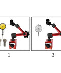Pro Grade Dial Indicator Set With Magnetic Stand Base And Handle, Precision Dial Test Indicator And Comparator, 0.01mm Resolution, White Finish, Great For Machinists And Hobbyists, red magnetic stand with dial indicators