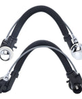 Luocute Bathtub Overflow Drainer Flexible Pipe for Spa Bathtub with black flexible pipes and chrome overflow drains.