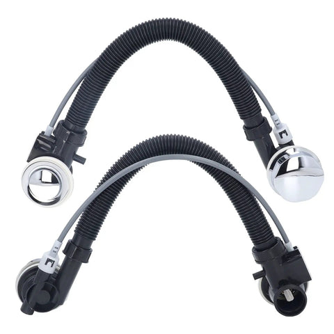 Jenivaint Bathtub Overflow Drain Pipe Concealed Design with flexible black hose and chrome drain cover, ergonomic for easy installation.