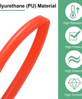Close-up of PU Pneumatic Tubing Hose 4mm ID by 6mm OD Red Polyurethane Air Hose, highlighting flexibility and durability.