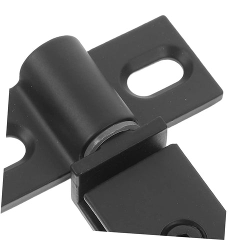 Close-up view of Heavy Duty Stainless Steel Shower Door Hinge With Dual Hole Pivot, Black Metal Bathroom Hardware.