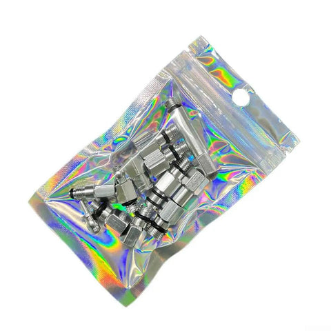 All In One Hydraulic Brake Bleed Connector Kit For Bicycles, 13 Piece Pro Grade Aluminum Alloy Set in holographic pouch