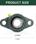 Heavy Duty Pillow Block Bearing Set Pack Of 4 With 1 Inch Bore Chrome Steel Self Aligning Flange Mounted Block Bearings For Industrial Machinery And Shaft Support displaying product dimensions.