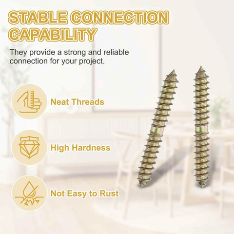 No Fuss Quality Heavy Lifters Double Ended Screws M8 X 60mm Carbon Steel Hanger Bolts zinc coated showing neat threads for solid connections.