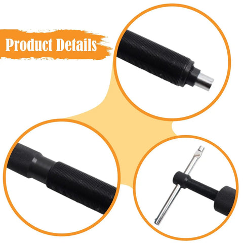 Close-up details of Heavy Duty 10 Ton Ram Rod For Hydraulic Puller Set Pro Grade Large 20 By 13 Cm Metal Rod.