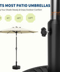 Heavy Duty 80Lb Patio Umbrella Base Built Tough To Keep Your Shade Standing In Wind With Adjustable Pole Adapter Fits 1.5-2.1 Inch Poles