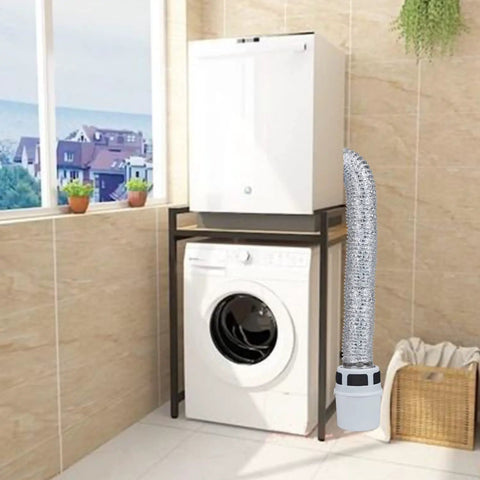 3 In 1 Indoor Dryer Vent Kit With Filter Bucket For Electric Dryers 4 Inch By 5 Feet Proflex Duct Silver in apartment laundry