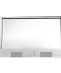 No Hassle Recessed Floor Electrical Outlet Kit Sporting Four Slick Power Sockets Forged From Heavy Duty Stainless Steel with four plugs visible.
