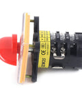 Side view of three-phase milling machine speed control switch with forward and reverse, metal/plastic, silver alloy contacts, 64x64x42 mm