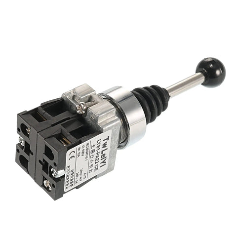Joystick Switch Controller 2 Position 2NO Momentary Type 150V 250V 600V 15A 10A 4A 22mm Panel Mount viewed from side