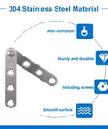 4 Pack 360 Degree Adjustable Pivot Hinges For Cabinets Doors Windows And Bookcases Rotatable Stainless Steel Hidden Knife Hinges Silver Finish For Quiet Smooth Operation Replacement Hardware Easy Install No Squeak shown with anti-corrosion and durability features