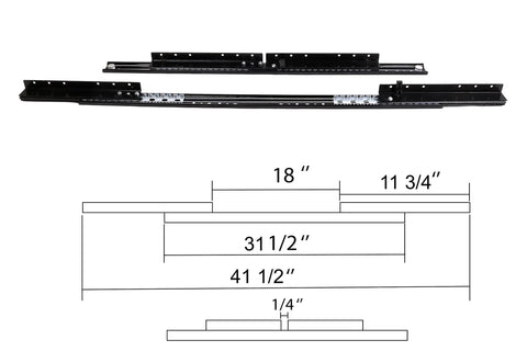 Hella Sturdy Steel Table Extension Brackets With Smooth Glide Rollers for Quick Flip, sizes: 18", 31 1/2", 41 1/2".