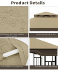 10x12 Regency II Gazebo Canopy Replacement for Model LGZ798PST Tough As Nails Heavy Duty Ripstop Waterproof cover details