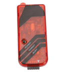 Budget Friendly Microcontroller Programmer Debugger And Emulator For Beginners, red casing with LED indicators for hobbyists.