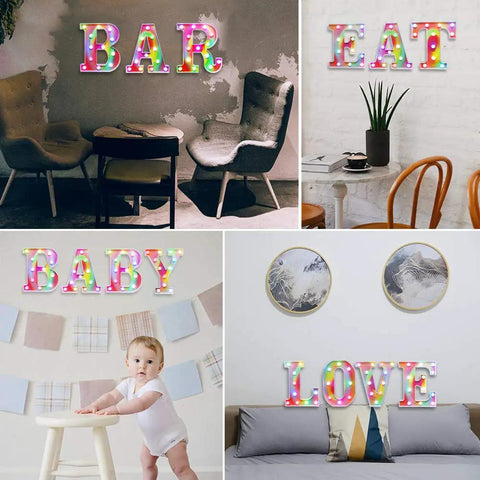 Colorful LED Marquee Letter A With Remote Control, Multicolor Change Light Up Sign For Home Party Bar Or Christmas Decor